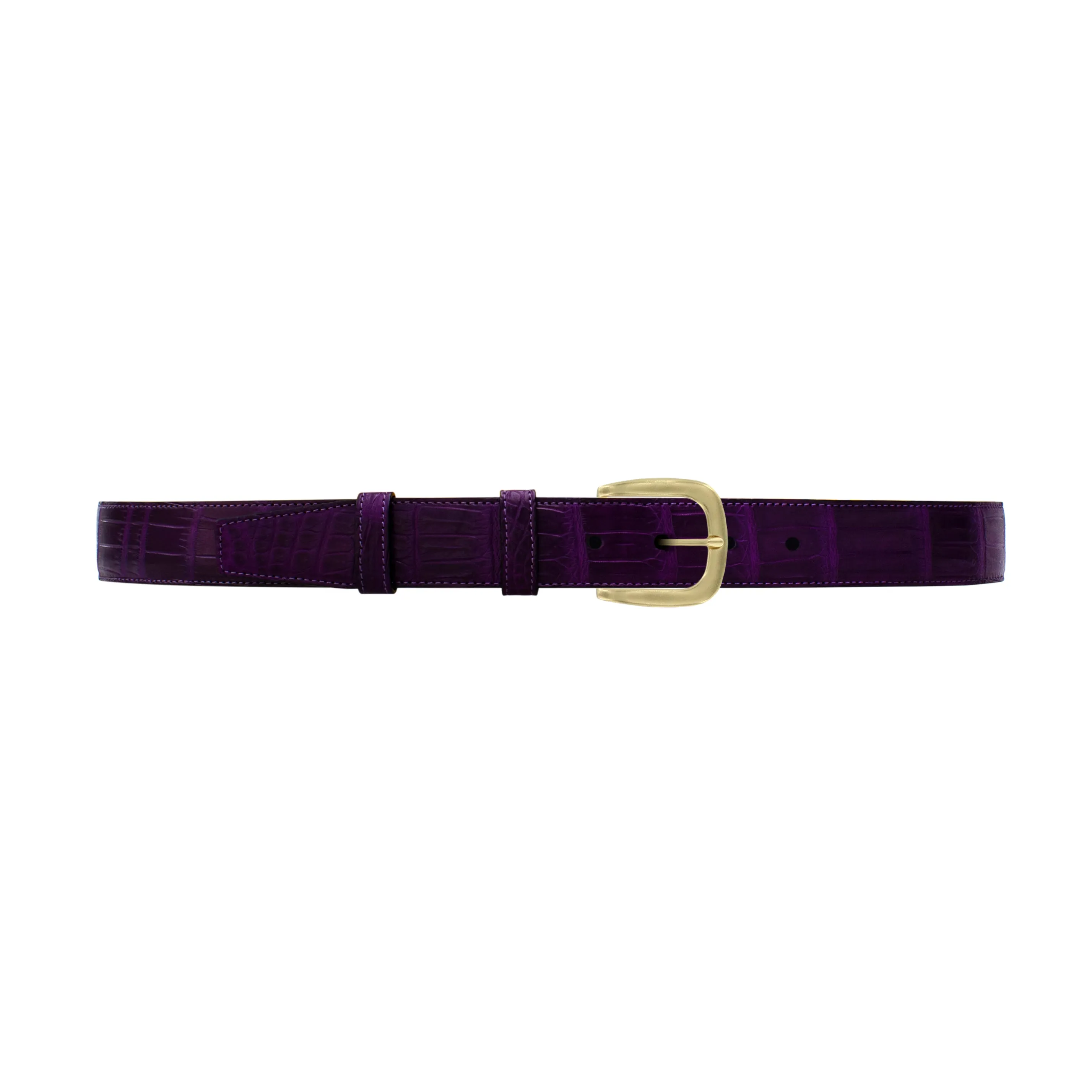 1 1/4" Violet Classic Belt with Oxford Cocktail Buckle in Brass
