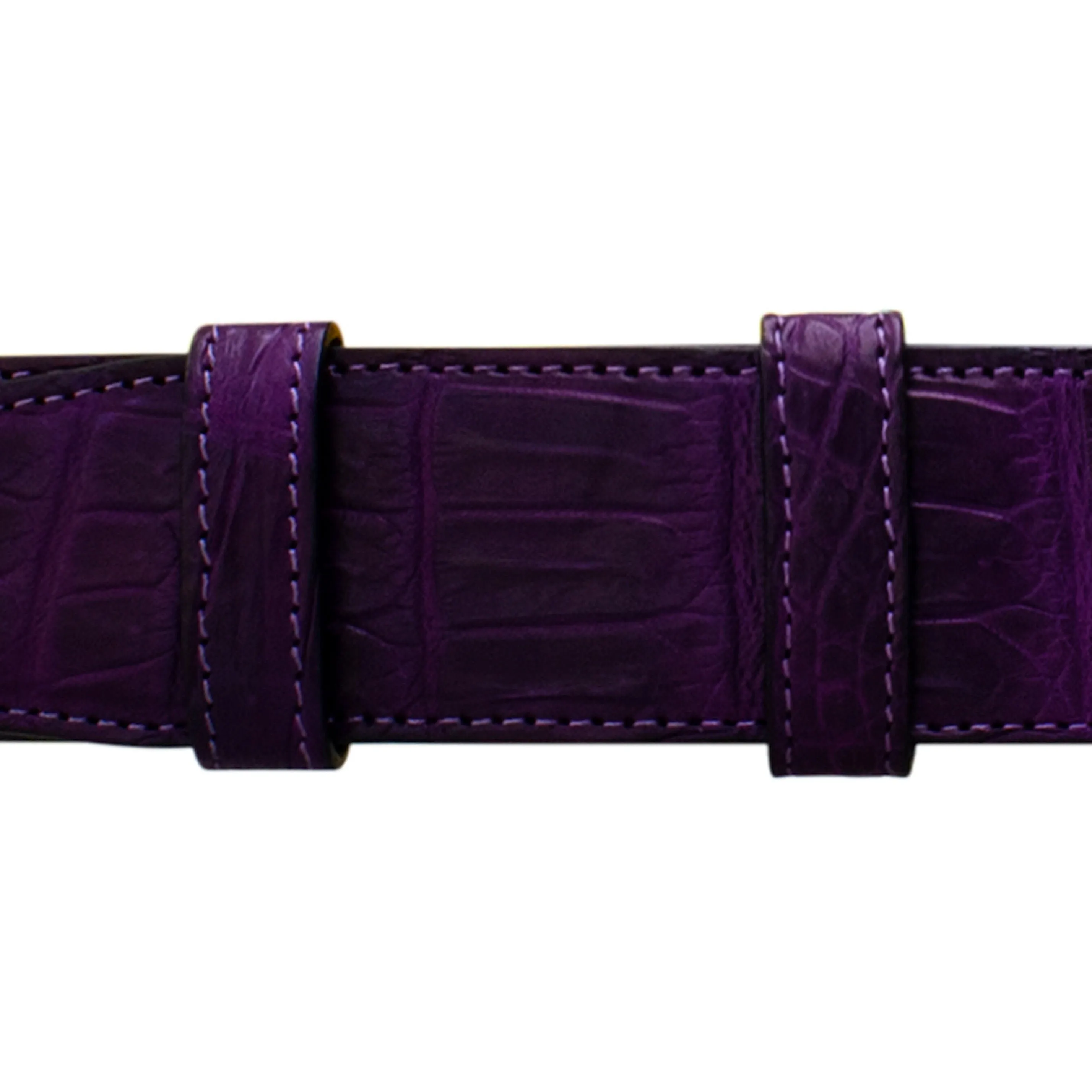1 1/4" Violet Classic Belt with Oxford Cocktail Buckle in Brass