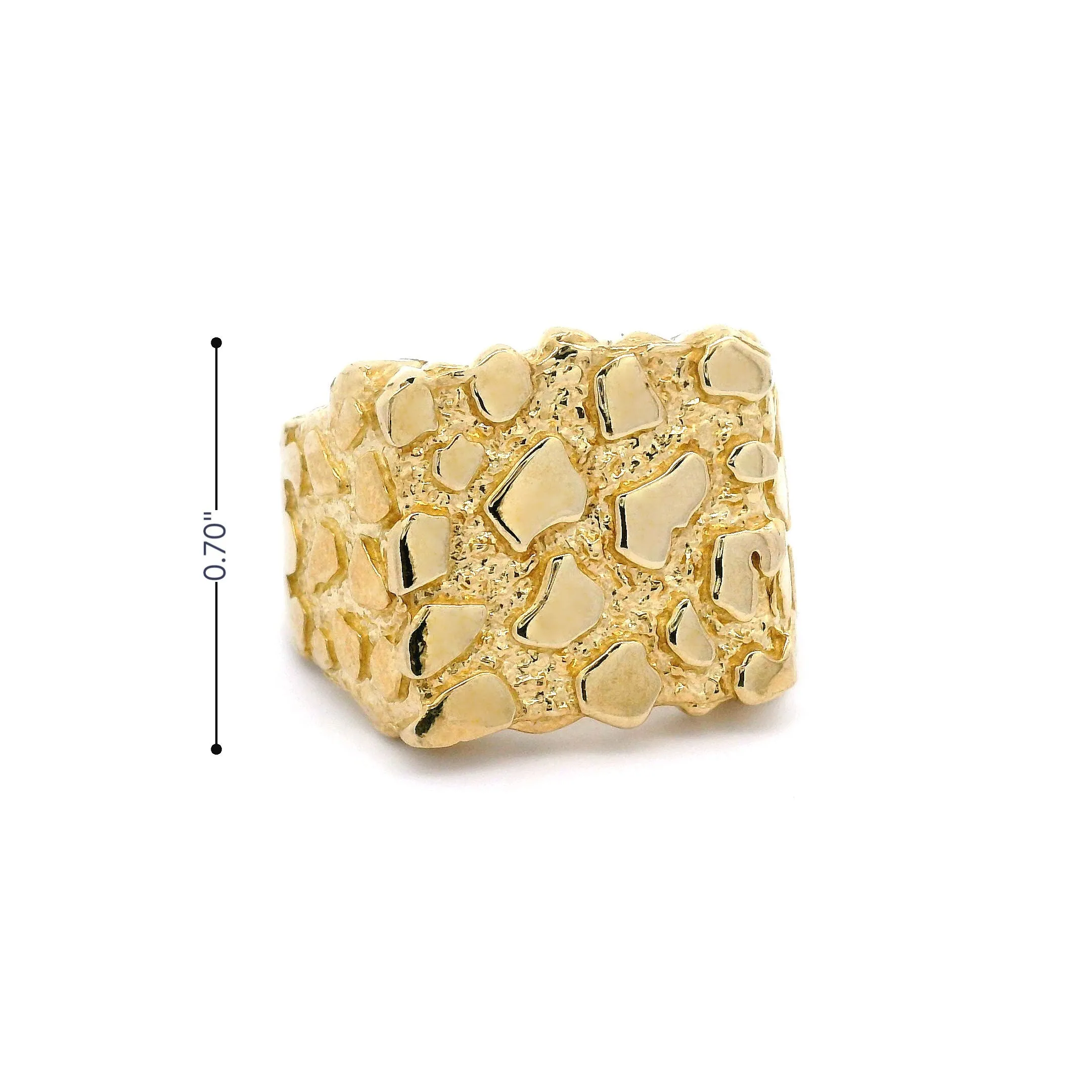 10k Nugget Square Shaped Ring