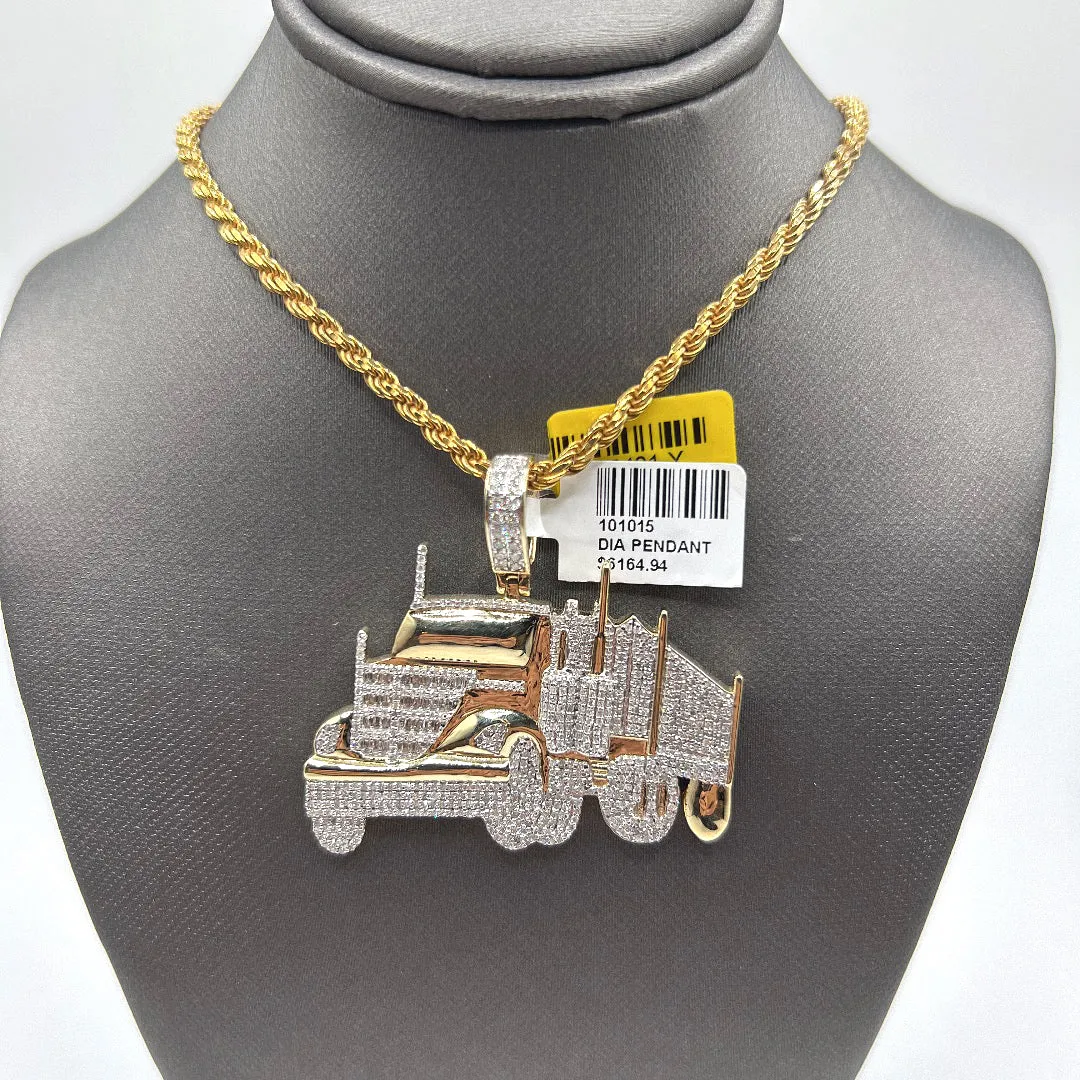 10KT DIAMOND TRUCK PENDANT