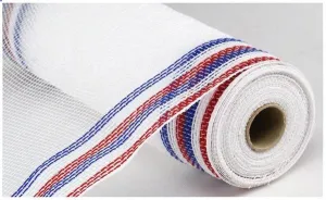 10" Faux Jute/Pp/Border Stripe: White, Red, Blue (10 Yards) RY8326M1