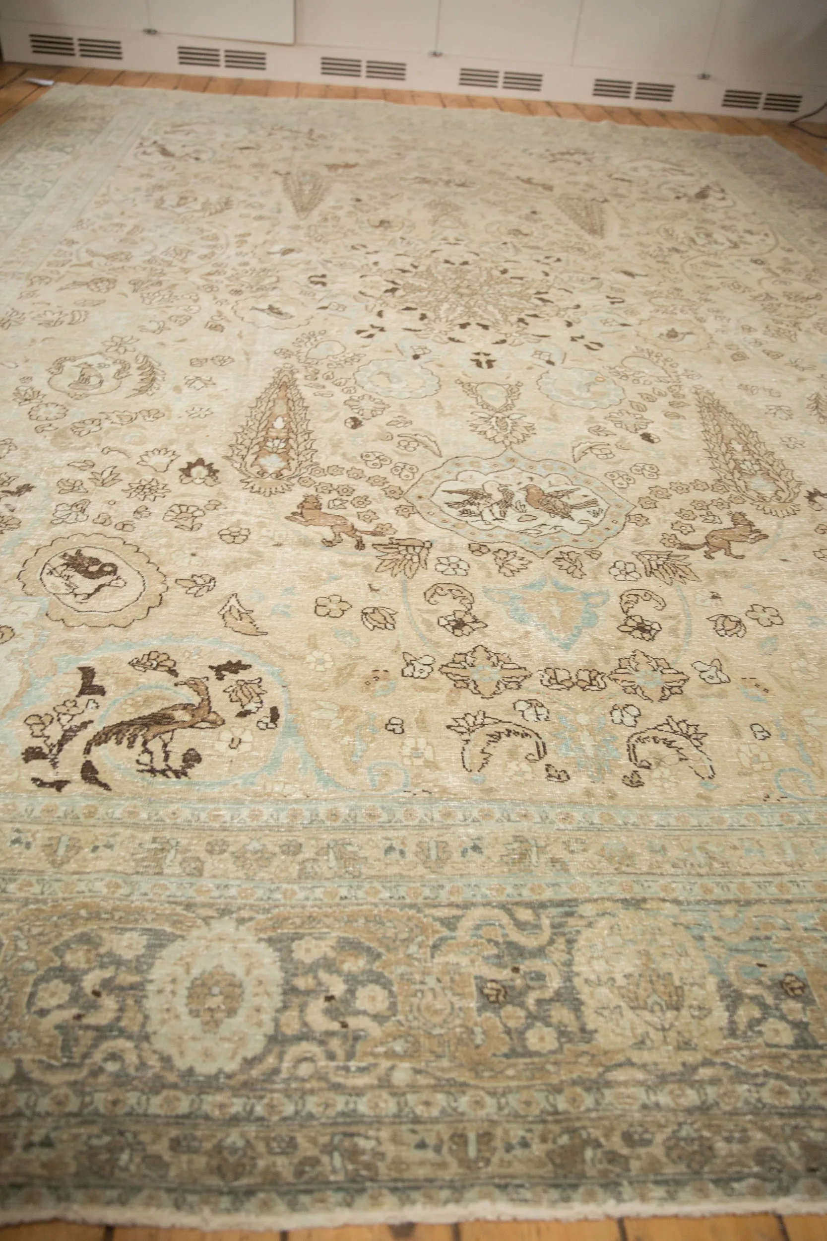 11x14.5 Vintage Distressed Tabriz Carpet