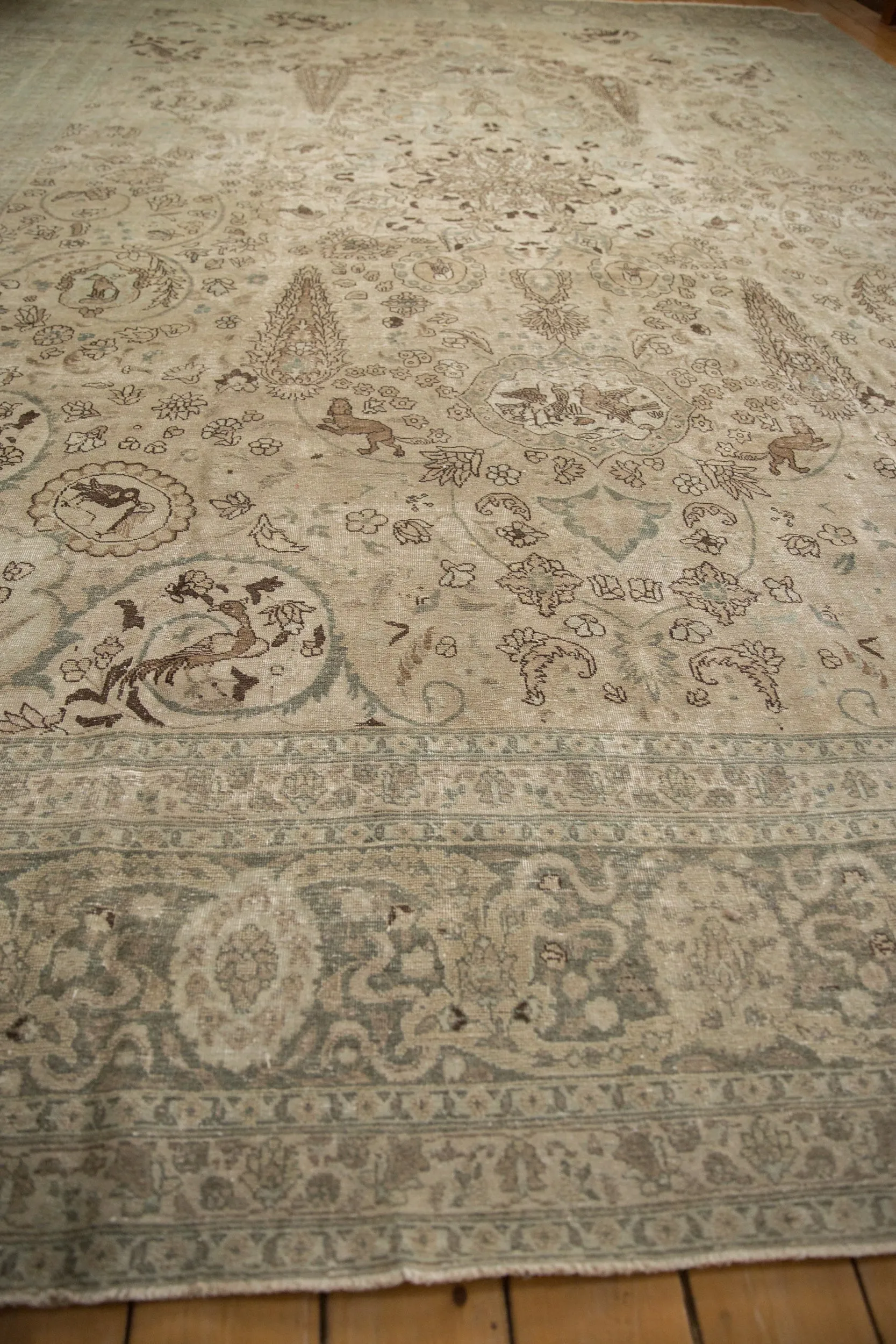 11x14.5 Vintage Distressed Tabriz Carpet