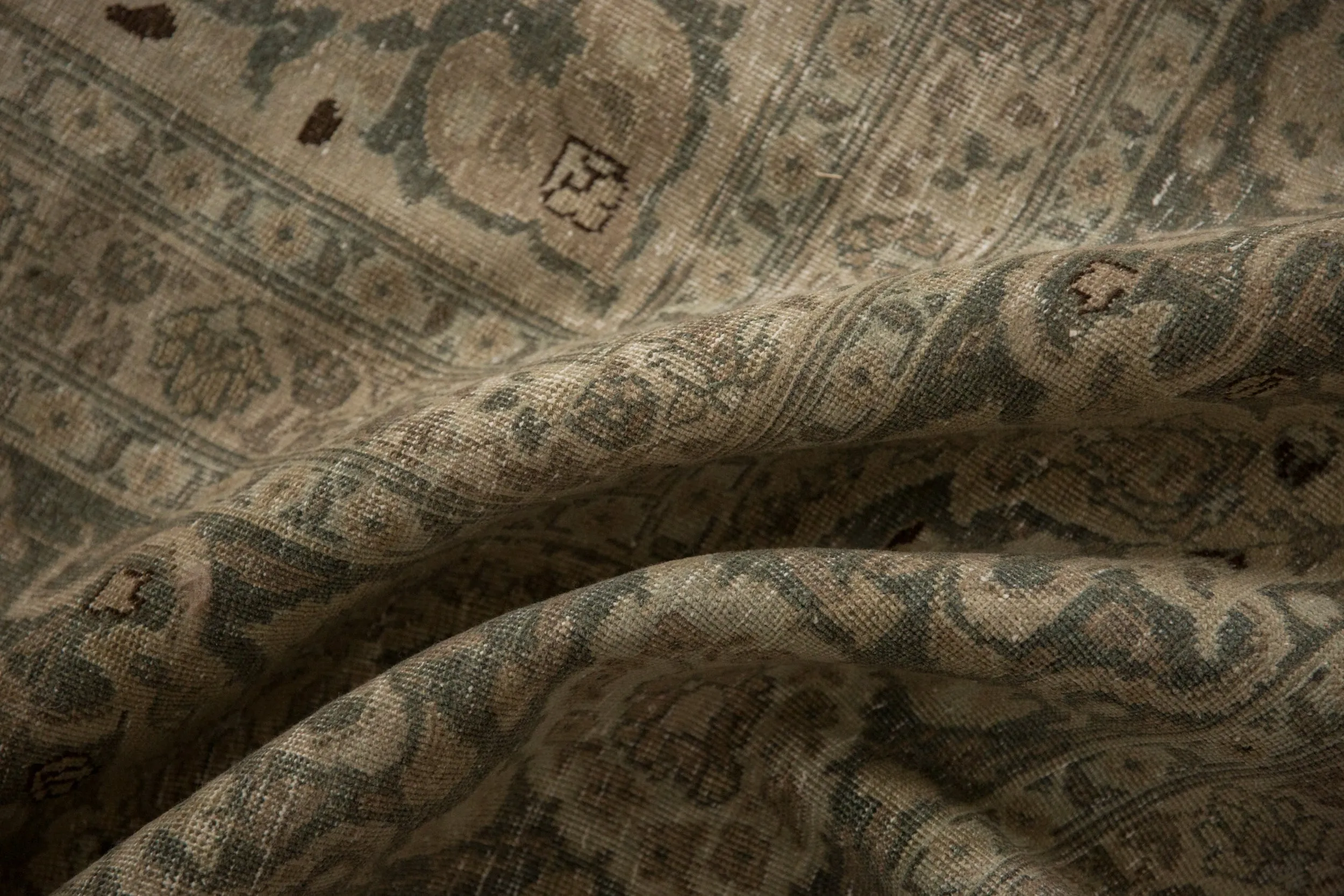 11x14.5 Vintage Distressed Tabriz Carpet