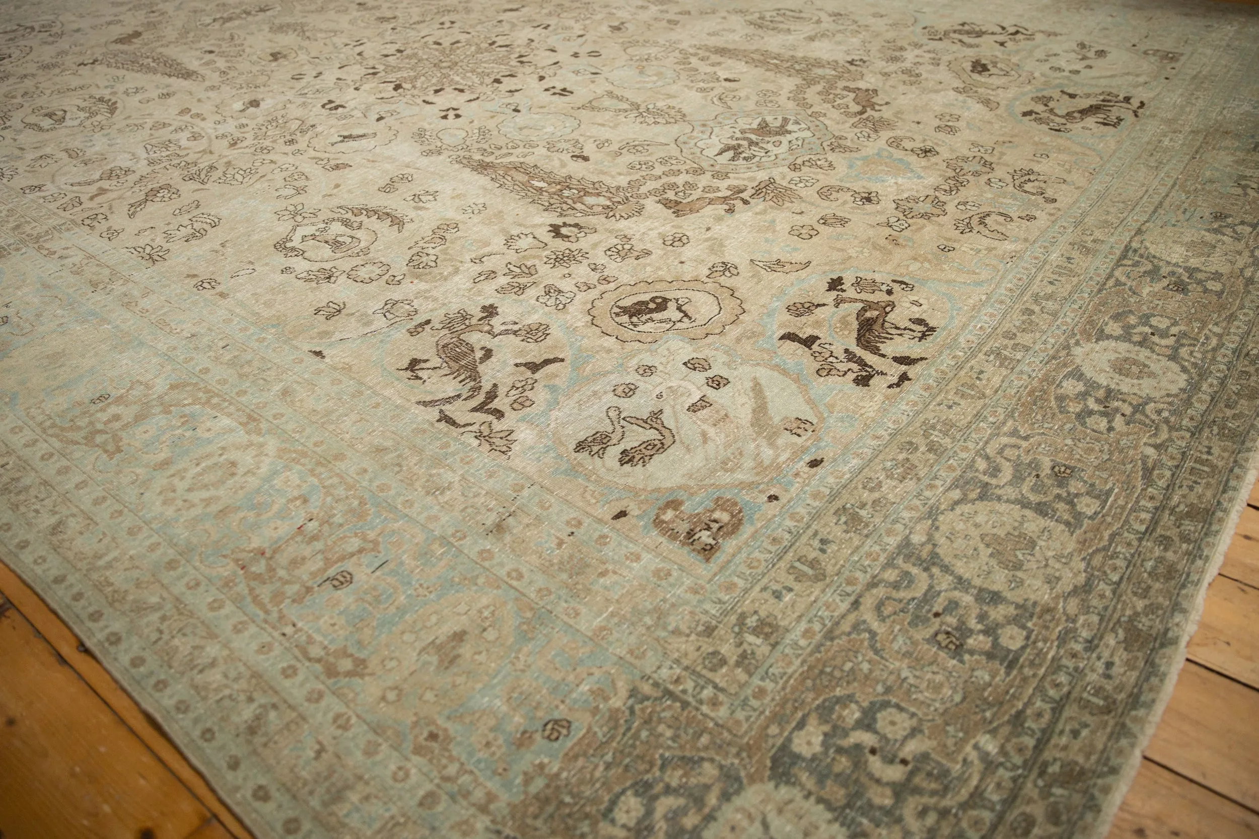 11x14.5 Vintage Distressed Tabriz Carpet