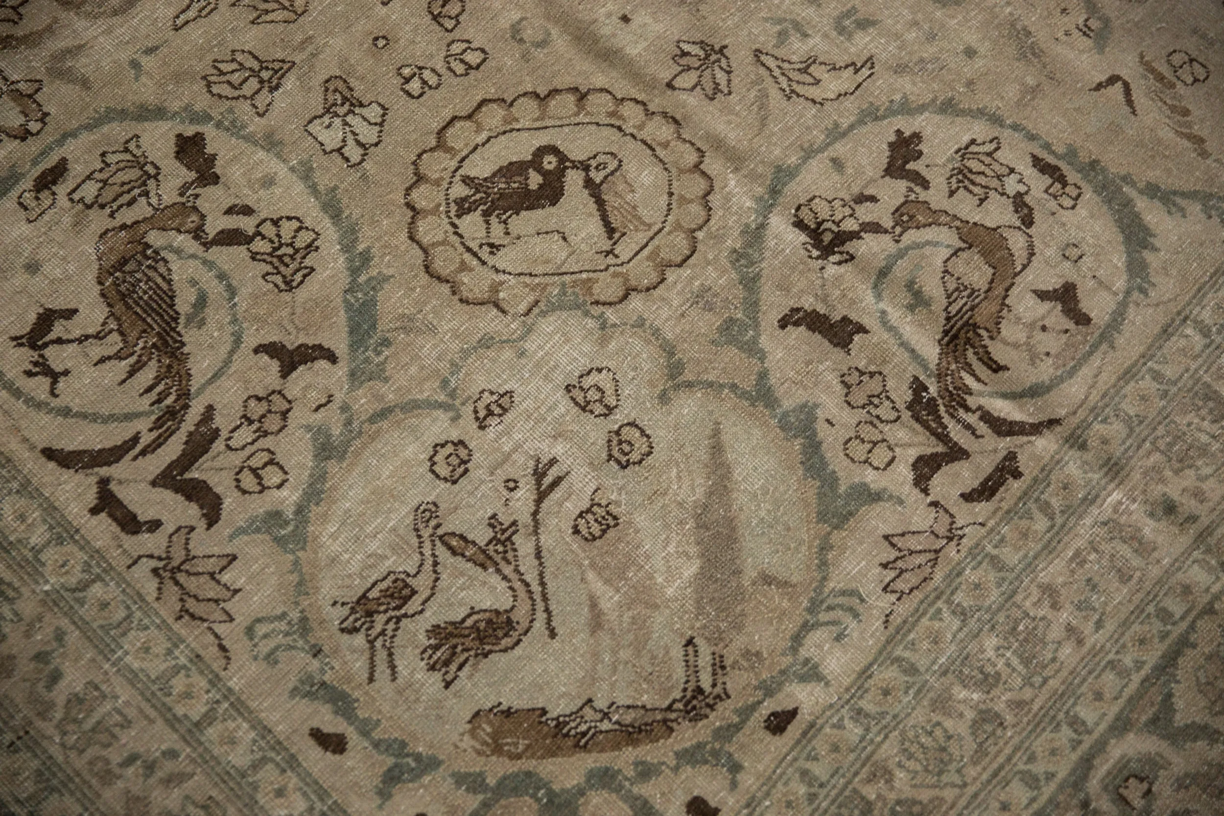 11x14.5 Vintage Distressed Tabriz Carpet