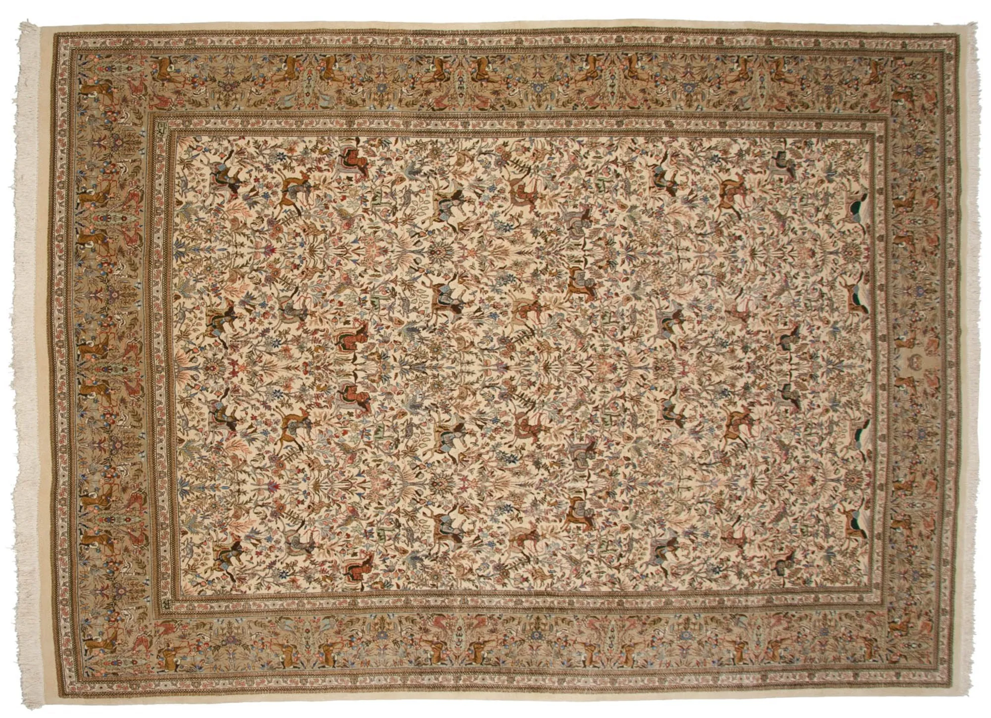 11x15 Vintage Tabriz Carpet