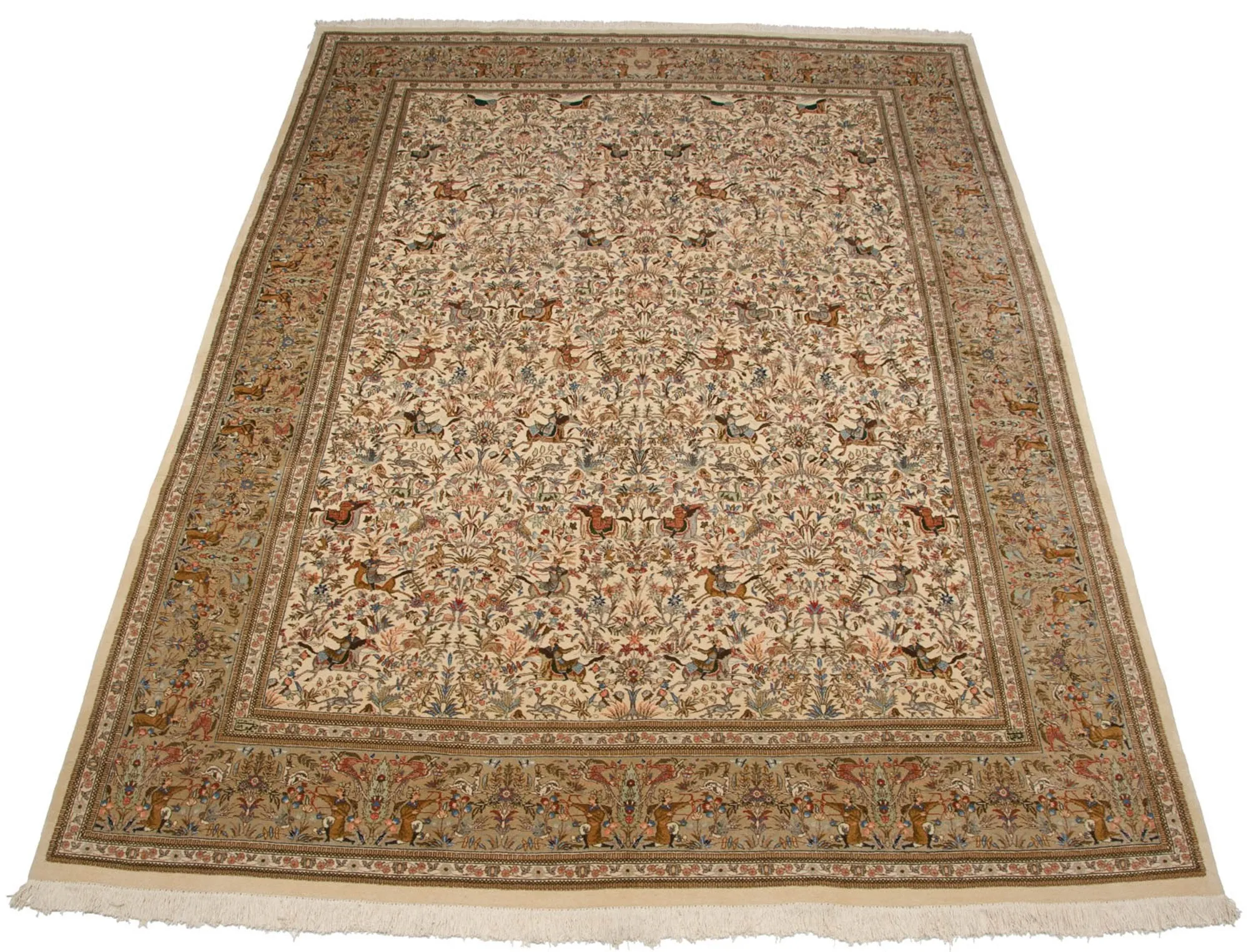 11x15 Vintage Tabriz Carpet