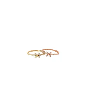 14k Rose Gold .29ct G VS2 Round Flower Ring