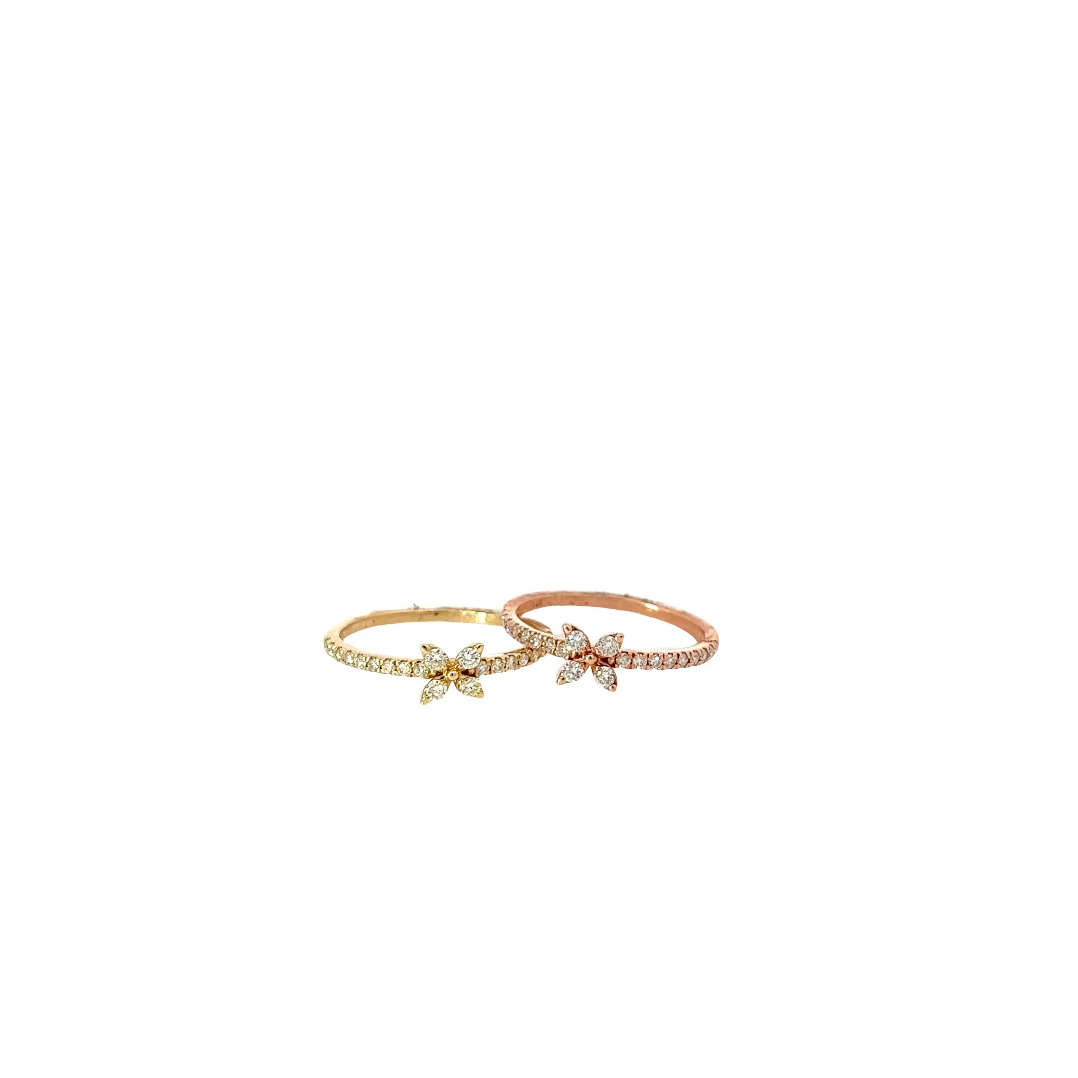 14k Rose Gold .29ct G VS2 Round Flower Ring