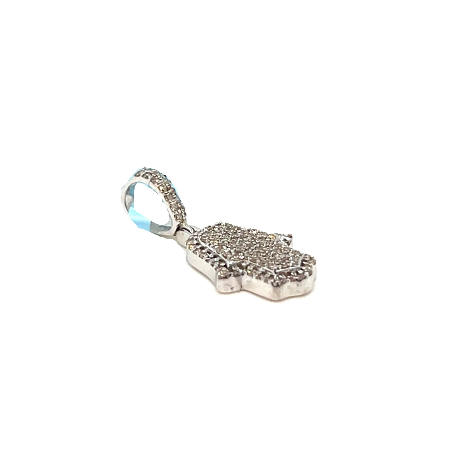 14k Rose Gold Hamsa Hand Pendant .39ct of Natural Diamonds - SP22679
