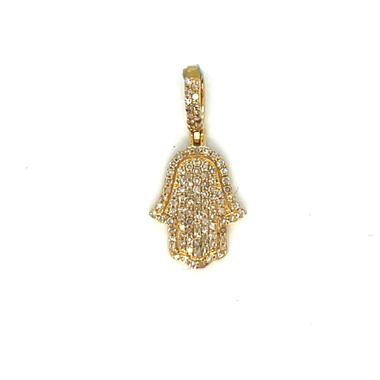 14k Rose Gold Hamsa Hand Pendant .39ct of Natural Diamonds - SP22679
