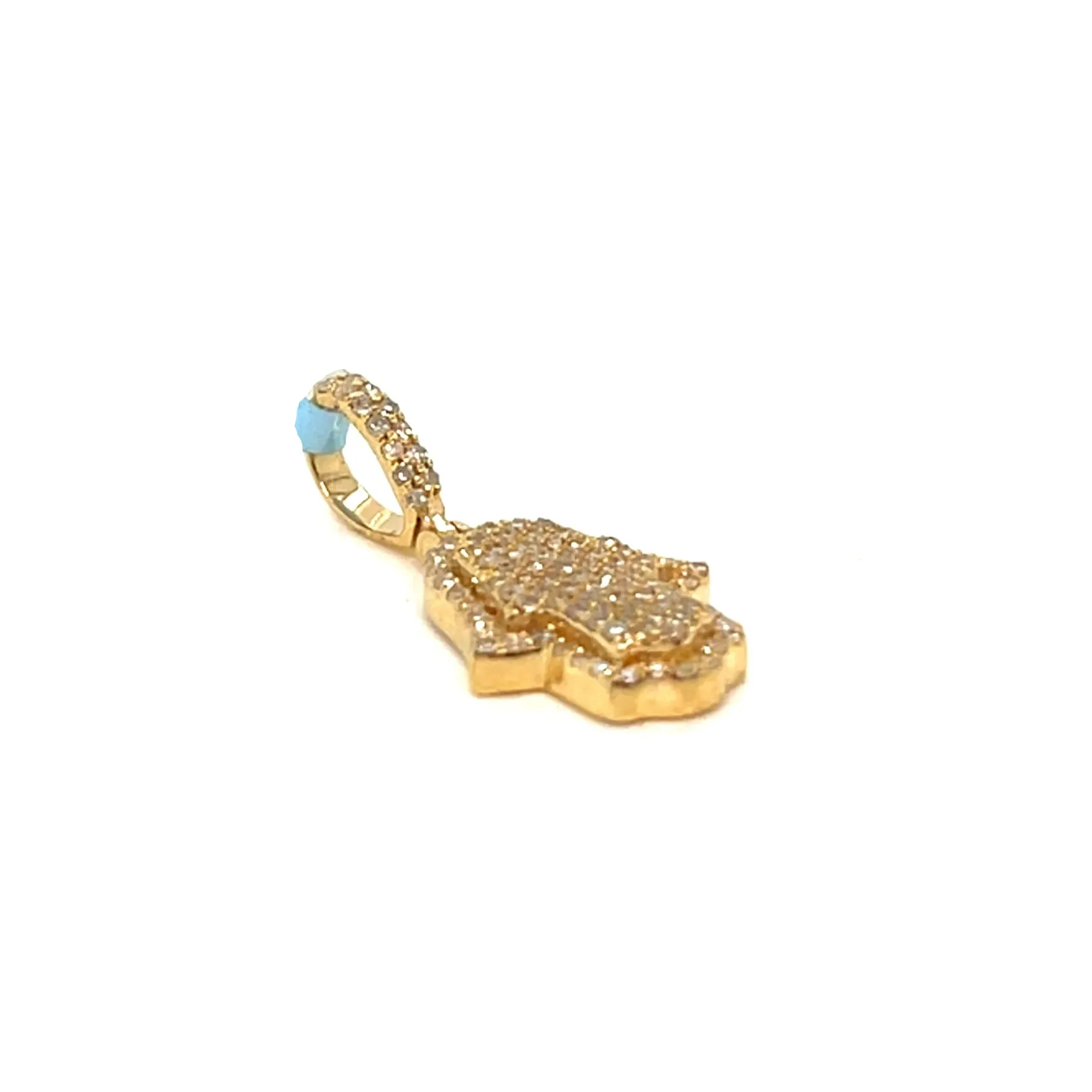 14k Rose Gold Hamsa Hand Pendant .39ct of Natural Diamonds - SP22679