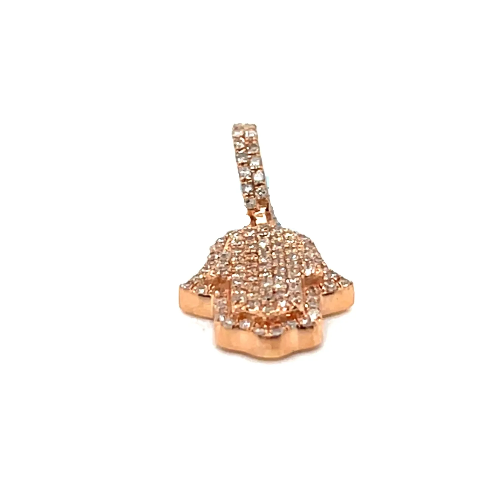 14k Rose Gold Hamsa Hand Pendant .39ct of Natural Diamonds - SP22679