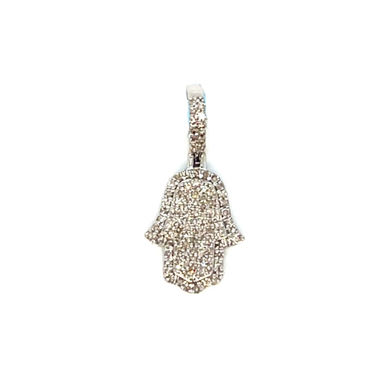 14k Rose Gold Hamsa Hand Pendant .39ct of Natural Diamonds - SP22679