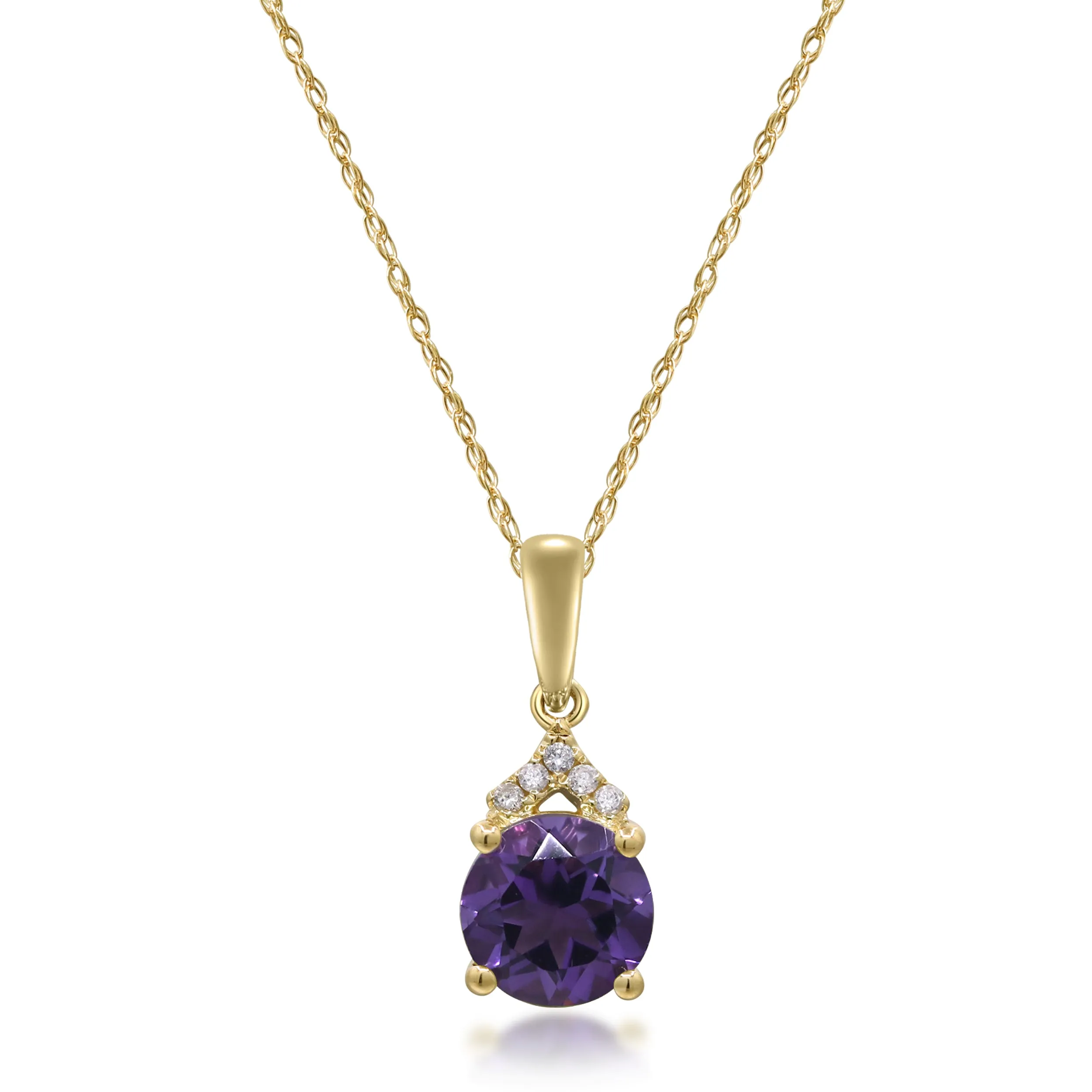 14K Yellow Gold Amethyst Pendant