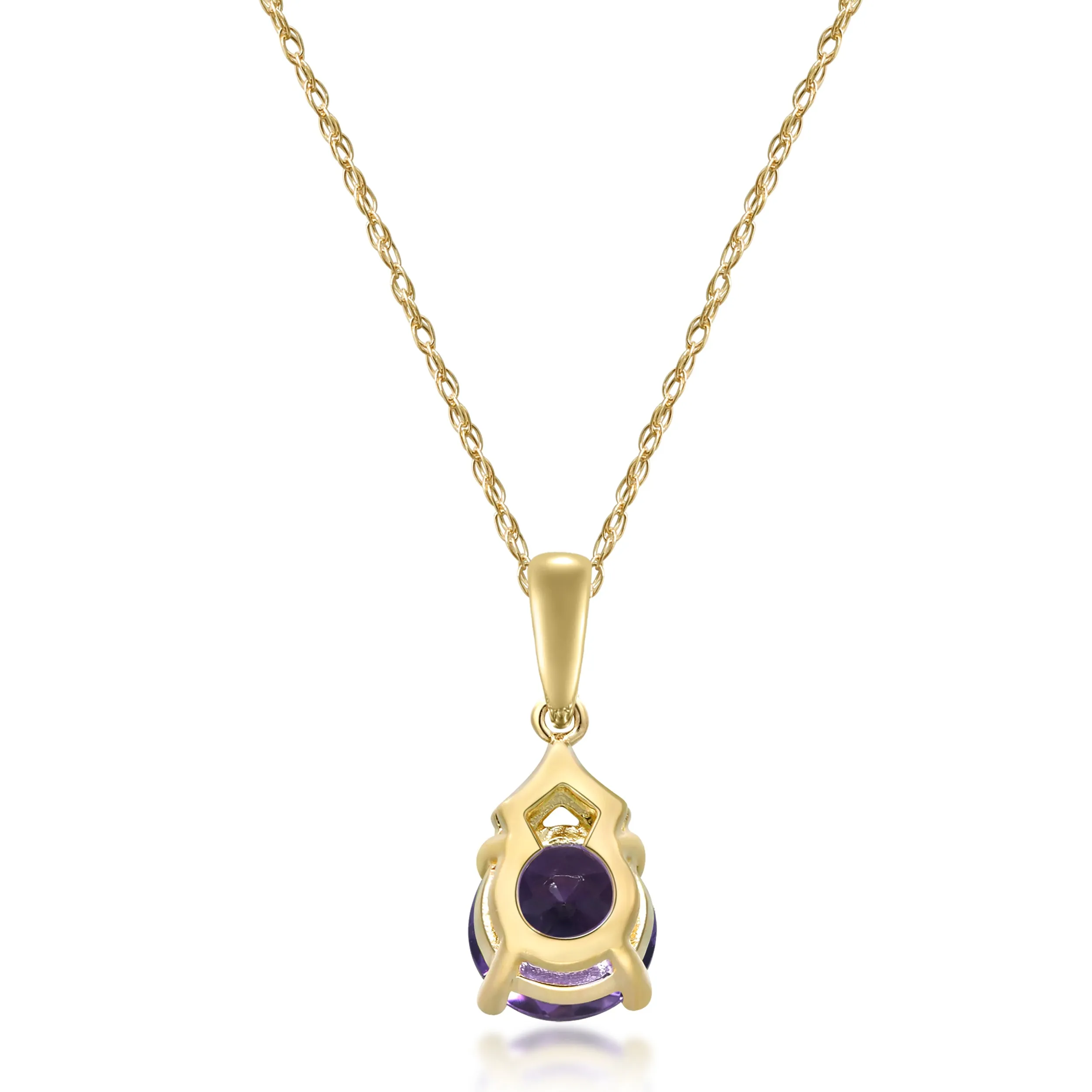 14K Yellow Gold Amethyst Pendant
