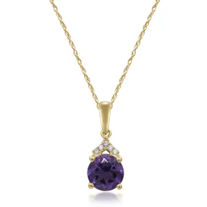 14K Yellow Gold Amethyst Pendant