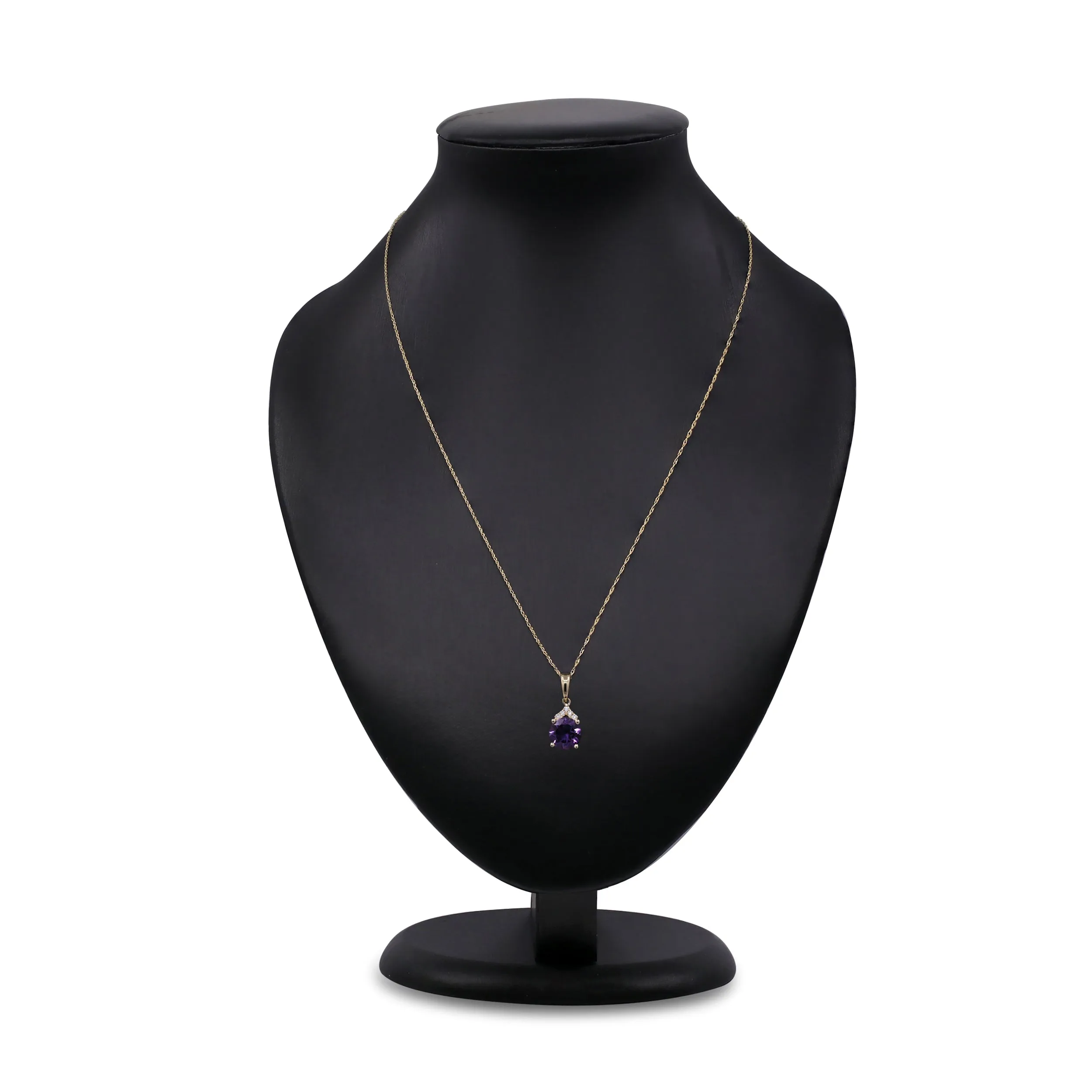 14K Yellow Gold Amethyst Pendant