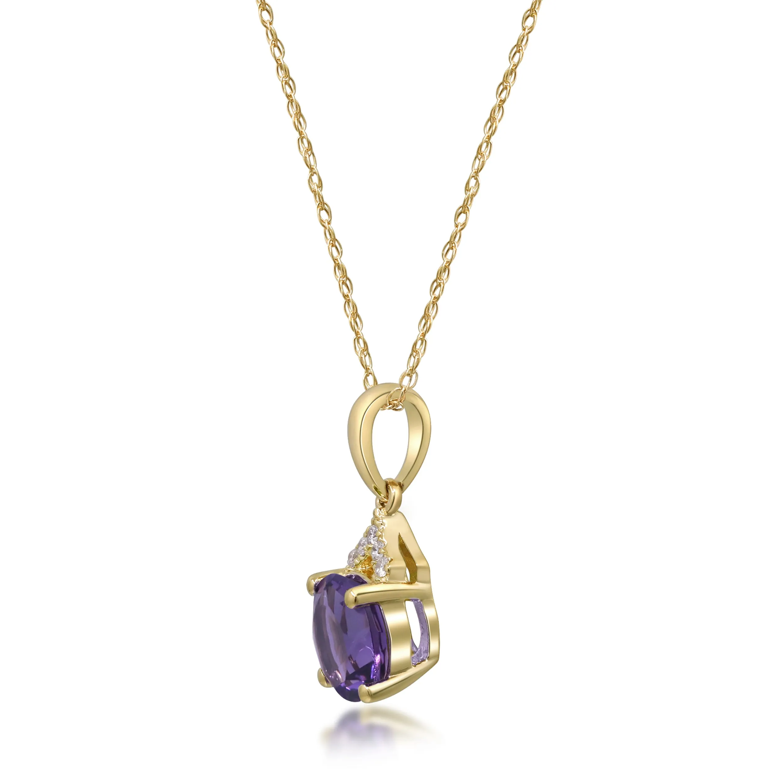 14K Yellow Gold Amethyst Pendant
