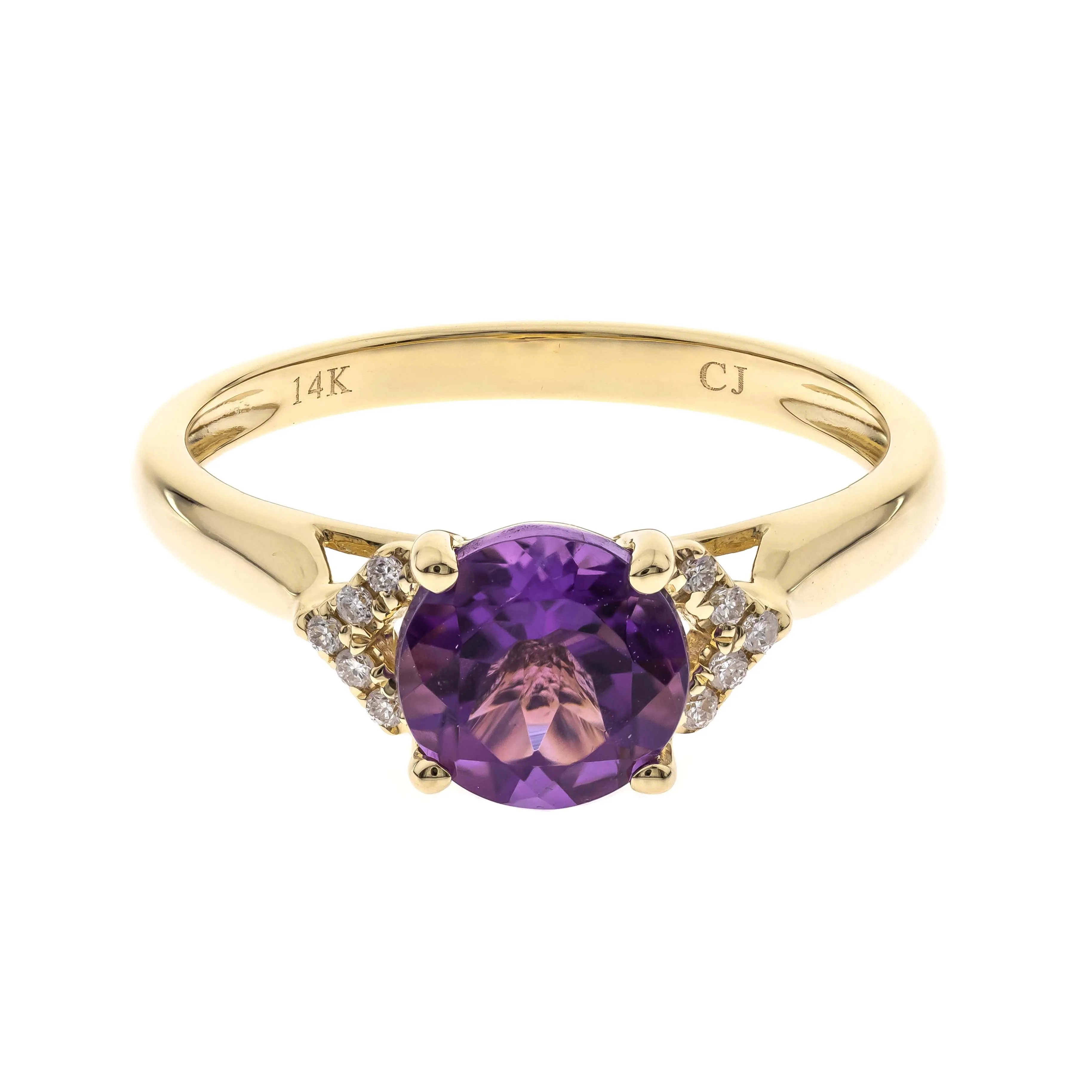 14K Yellow Gold Amethyst Ring
