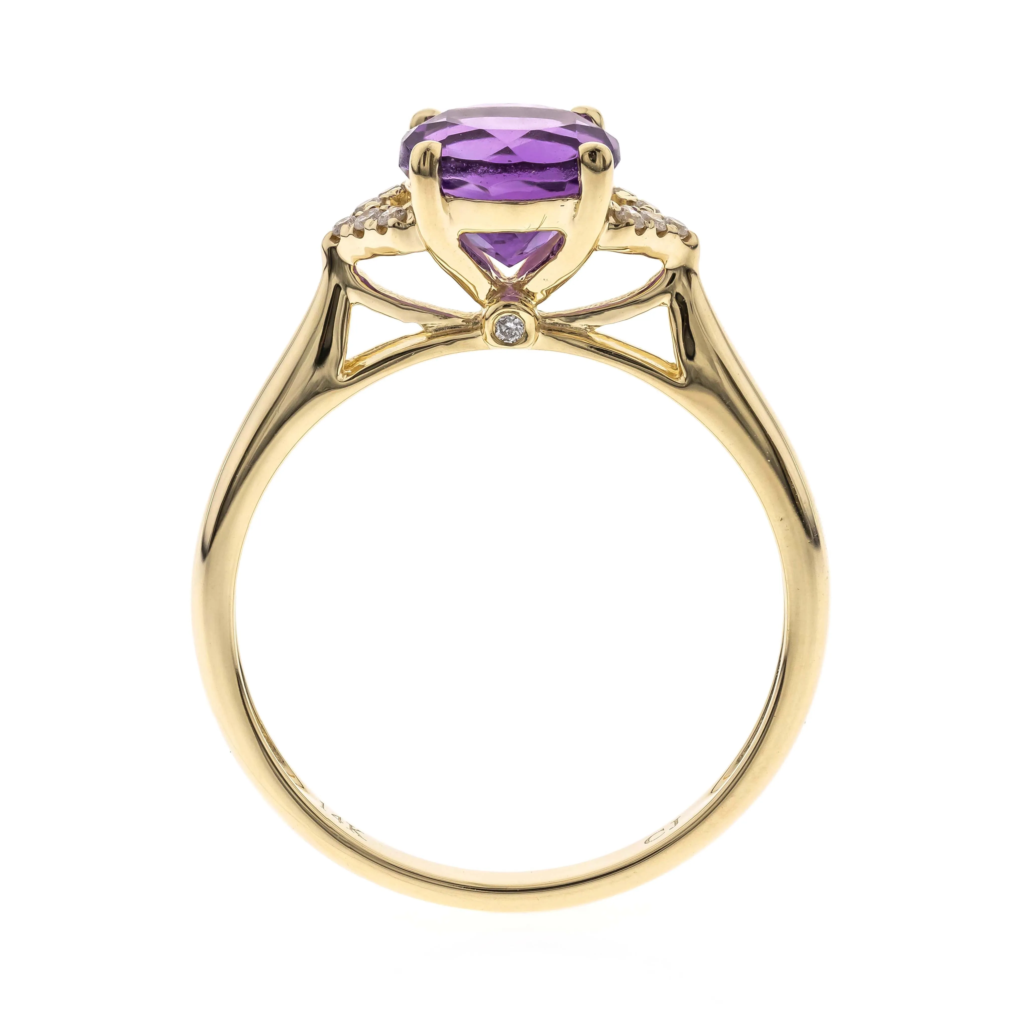 14K Yellow Gold Amethyst Ring