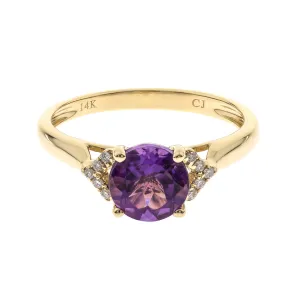 14K Yellow Gold Amethyst Ring