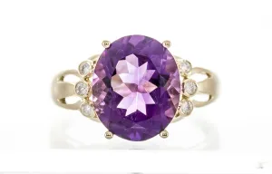 14K Yellow Gold Amethyst Ring