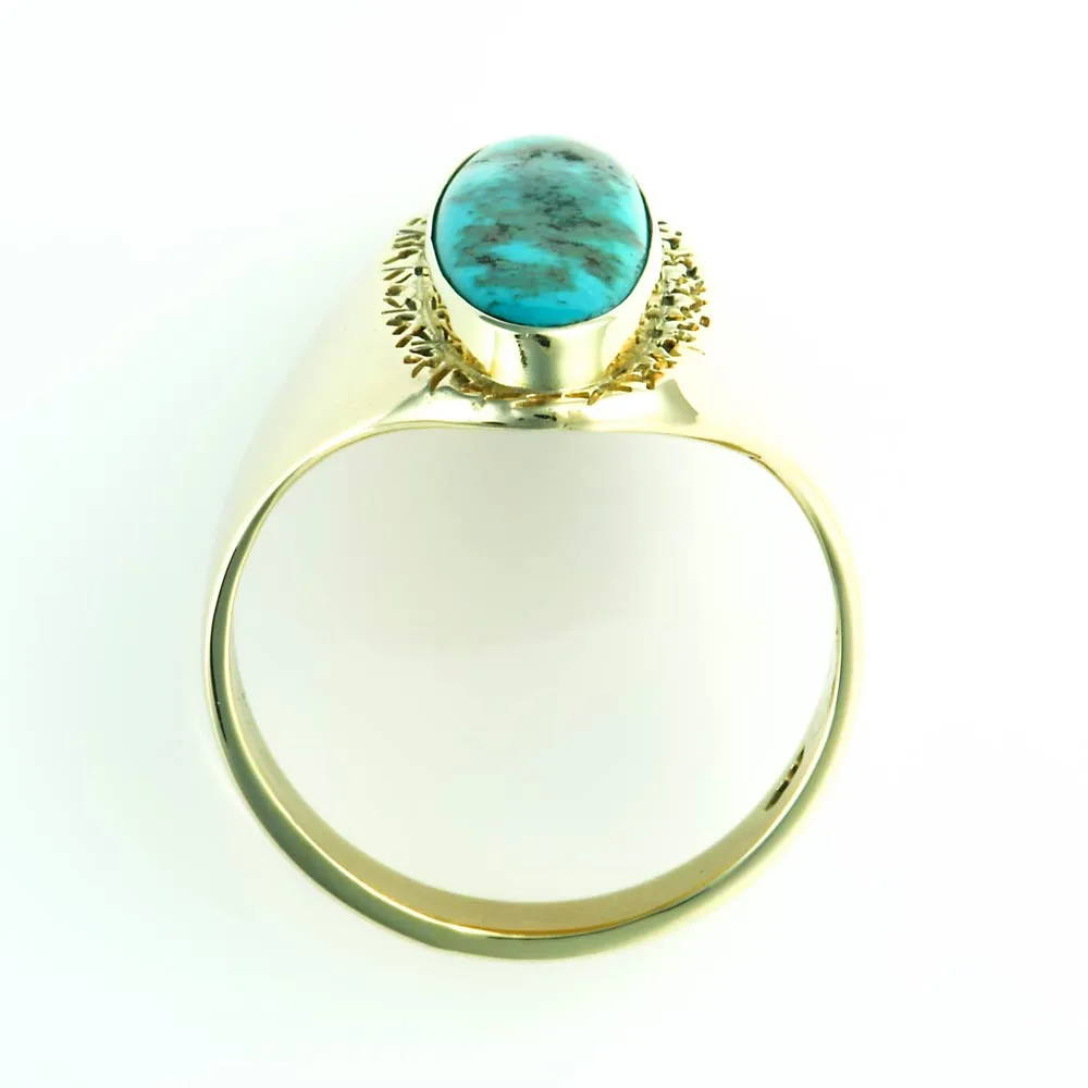 14kt Gold Turquoise Men's Ring
