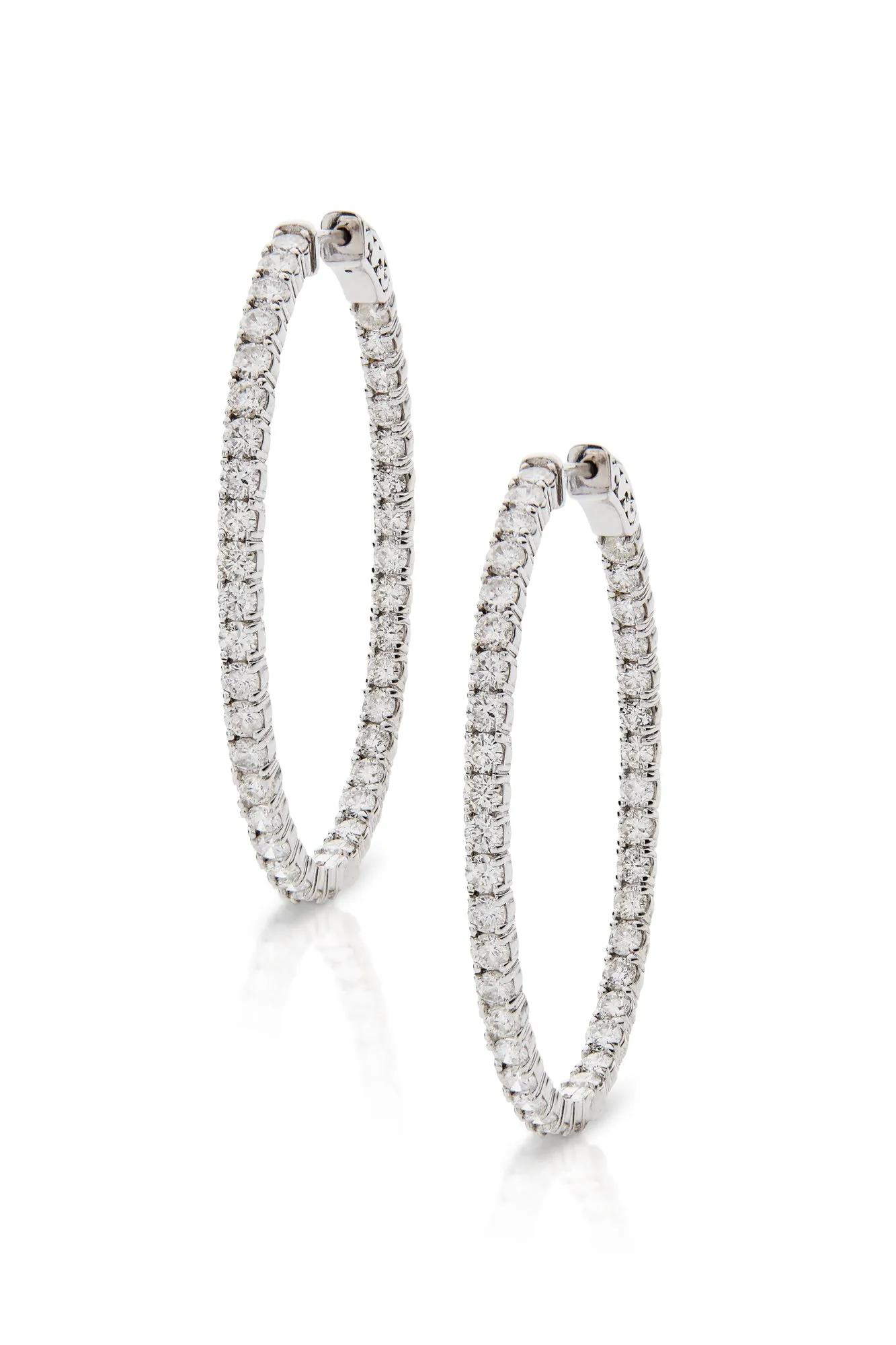 14KW In and Out Diamond Earrings