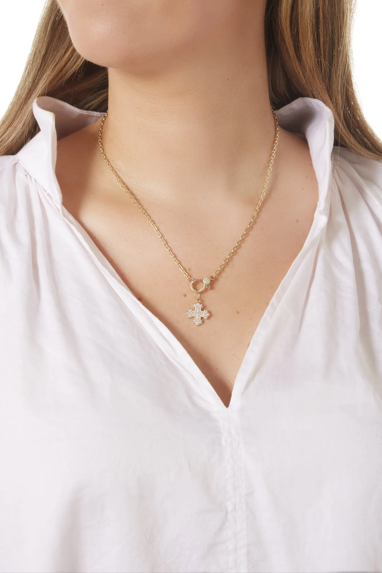 14KY Diamond Cross Pendant