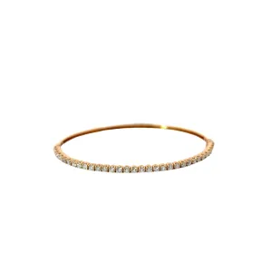 18k Rose Gold 1.98ct H VS2 Round Diamond Bangle Bracelet