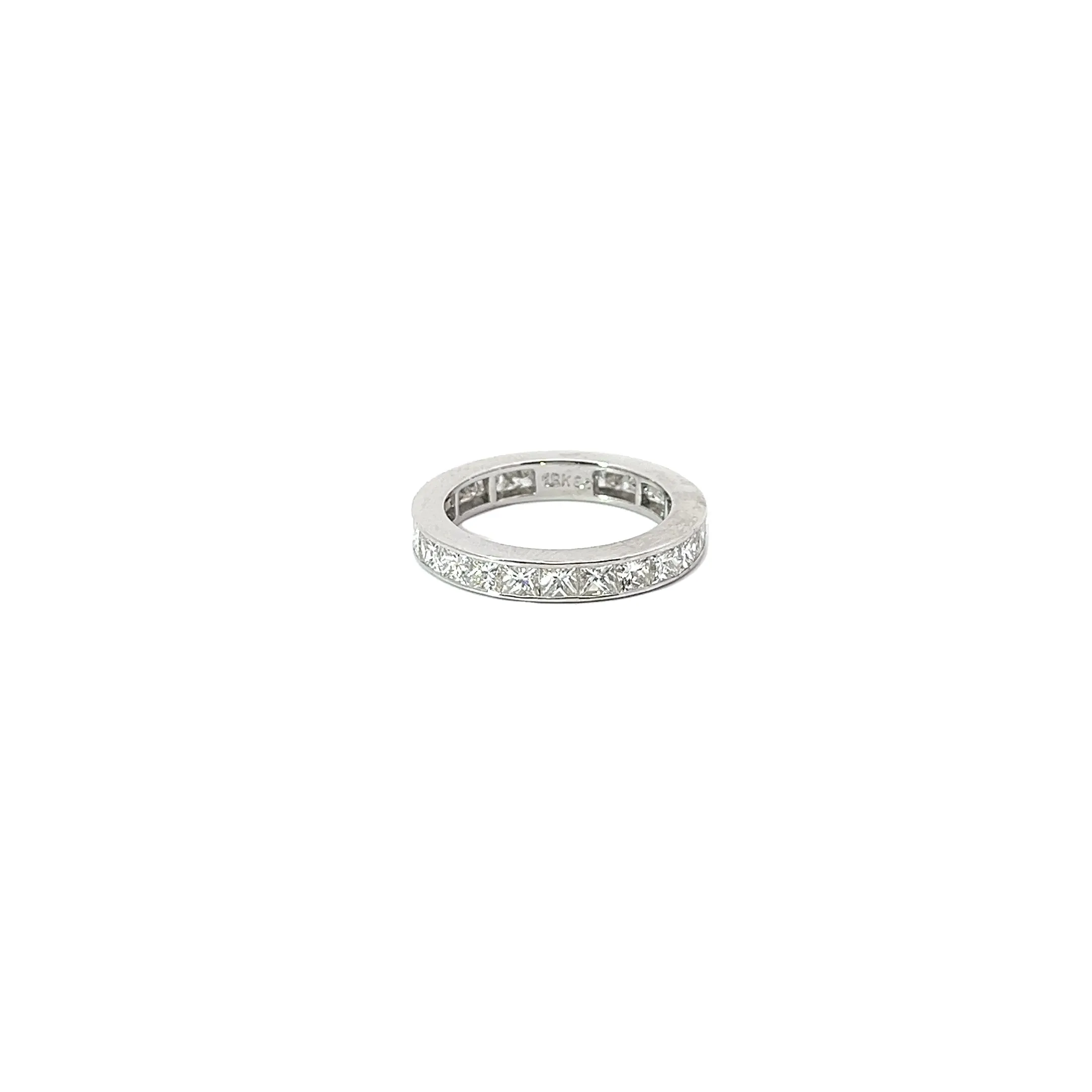 18k white gold 2.85 F VS2 Princess Cut  diamond eternity ring