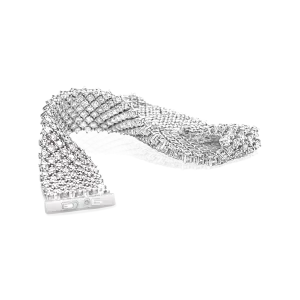 18K White Gold Mesh Diamond Bracelet (13.51ctw)