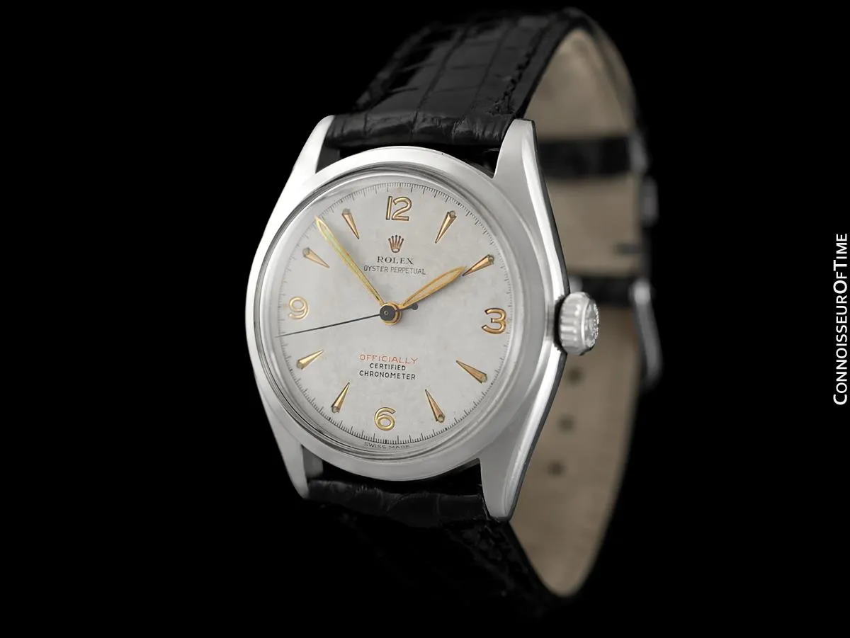 1952 Rolex Oyster Perpetual Vintage Mens Rare "Red Letter" Ref. 6084 Watch - Stainless Steel