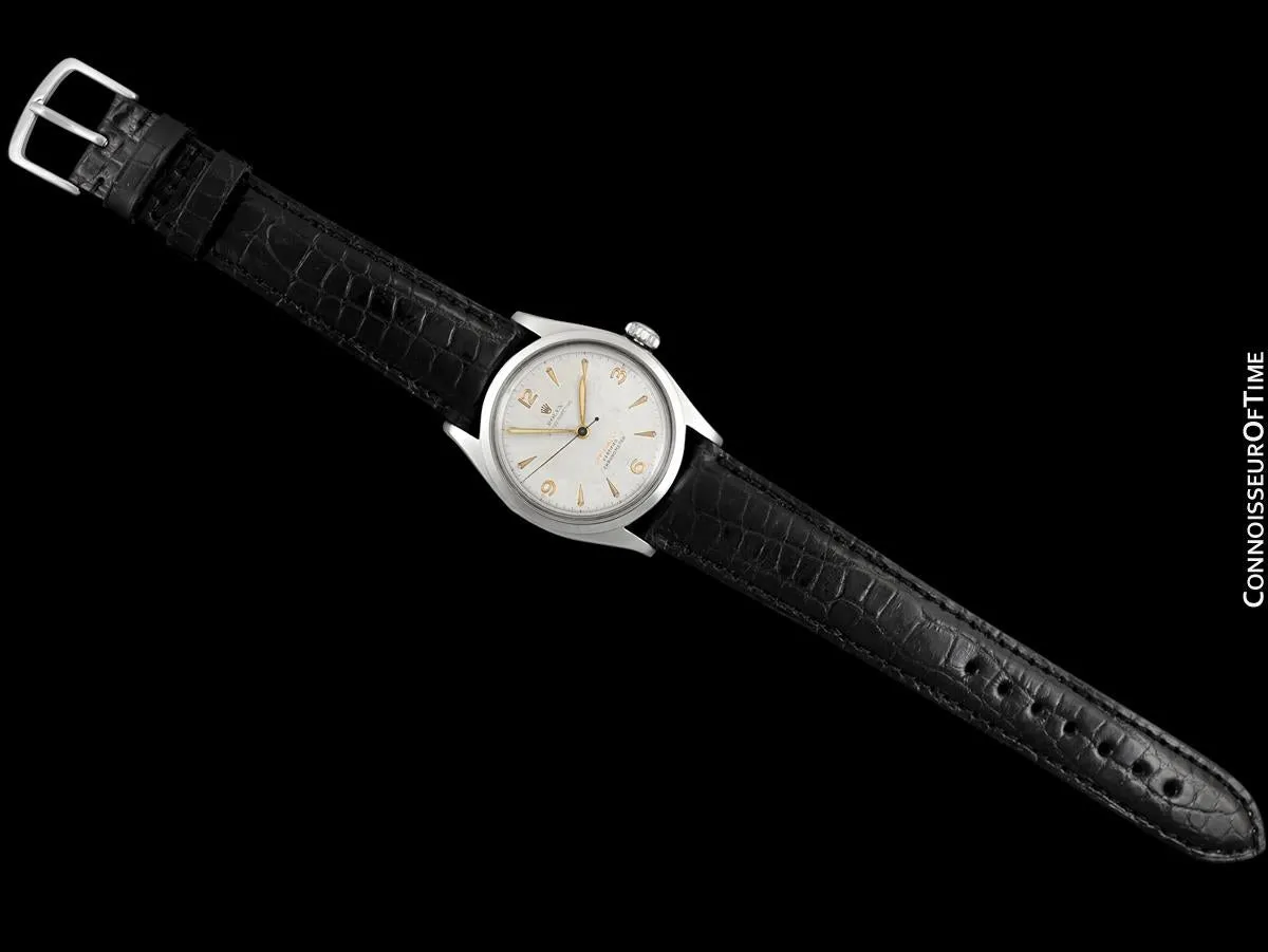 1952 Rolex Oyster Perpetual Vintage Mens Rare "Red Letter" Ref. 6084 Watch - Stainless Steel