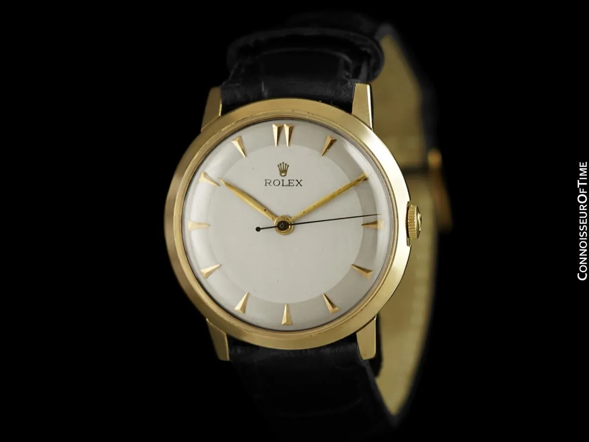 1965 Rolex Vintage Mens Handwound Dress Watch - 14K Gold