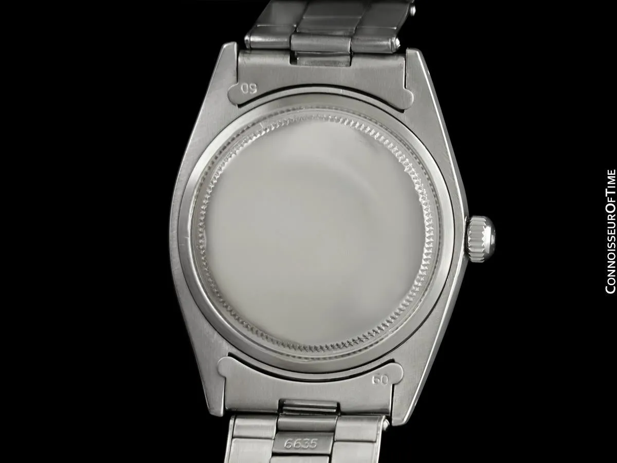 1966 Rolex Vintage Mens Oysterdate Date Watch, Silver Dial - Stainless Steel