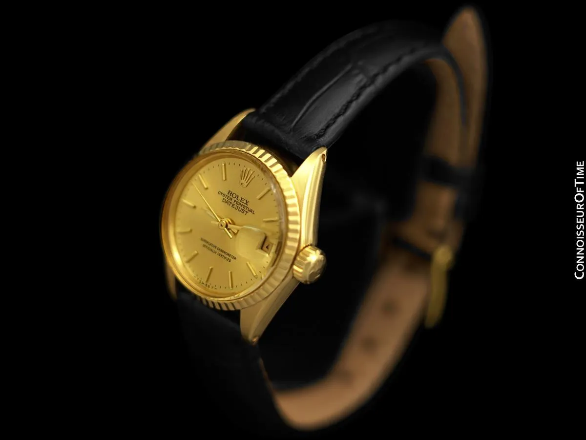 1967 Rolex Datejust (President) Ladies Vintage Watch with Champagne Dial - 18K Gold