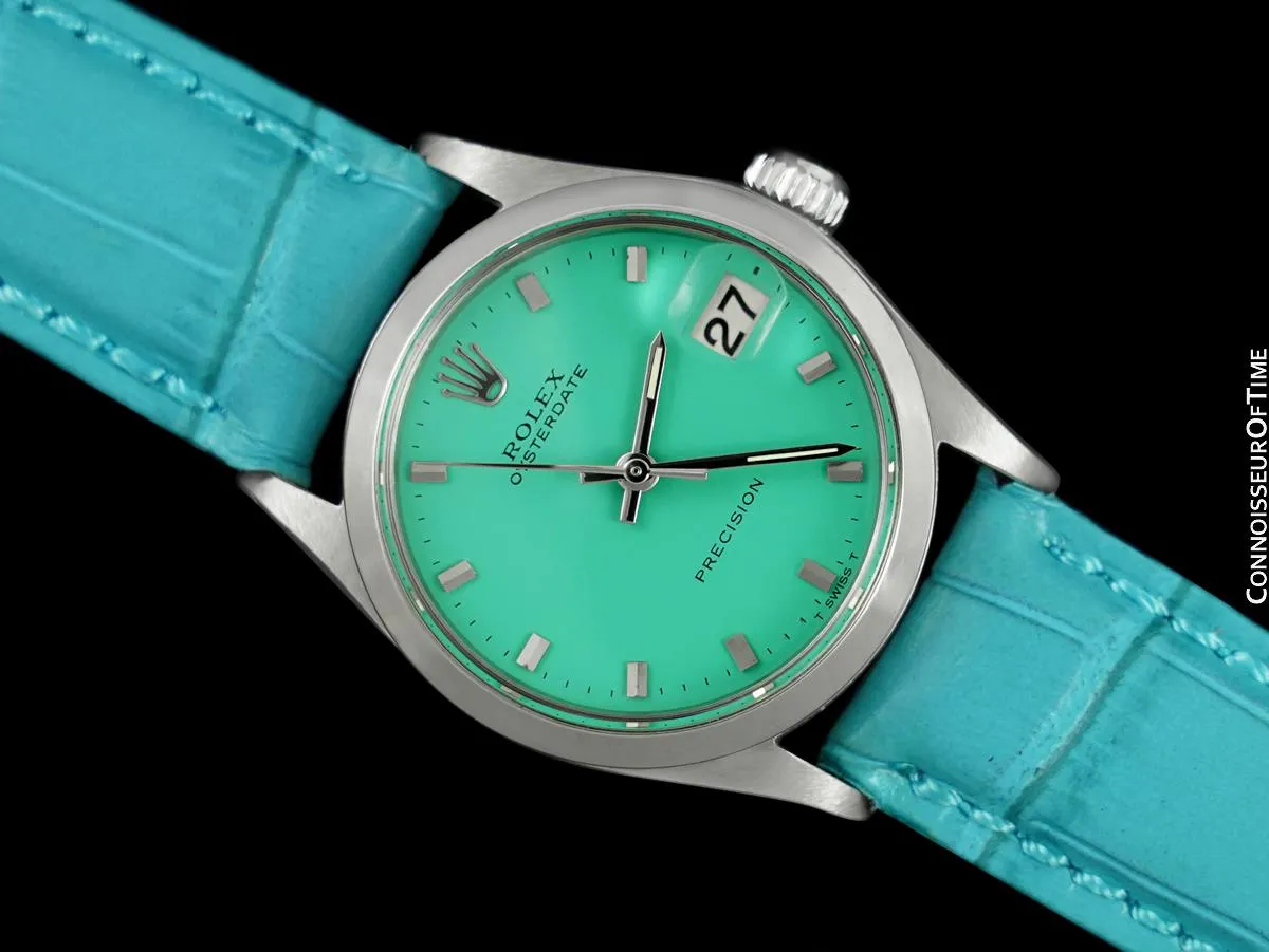 1967 Rolex Oysterdate Vintage Mens Midsize Unisex 30mm Ref. 6466 Watch - Stainless Steel