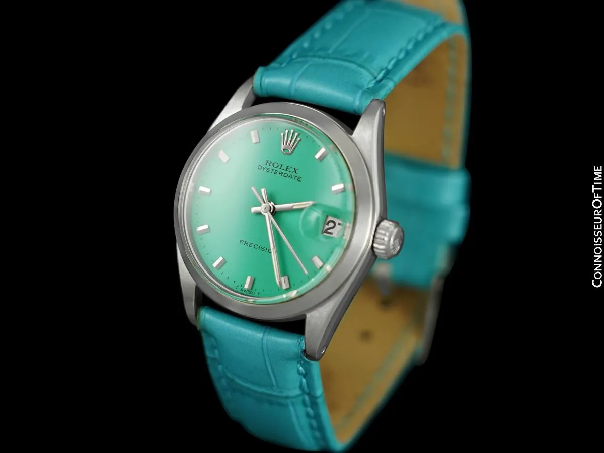 1967 Rolex Oysterdate Vintage Mens Midsize Unisex 30mm Ref. 6466 Watch - Stainless Steel