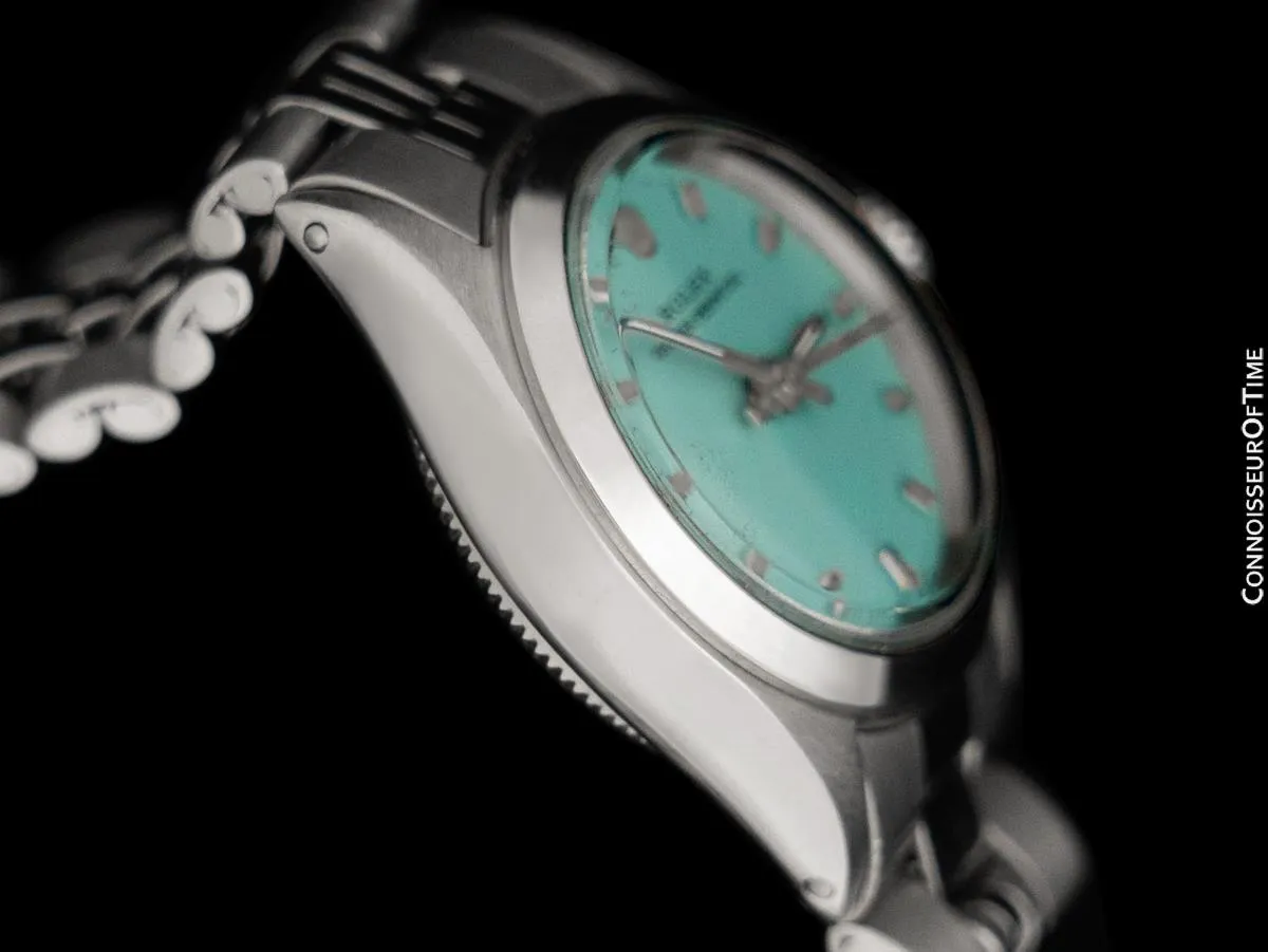 1968 Rolex Oyster Perpetual Ladies Vintage Watch with Tiffany Blue Dial - Stainless Steel