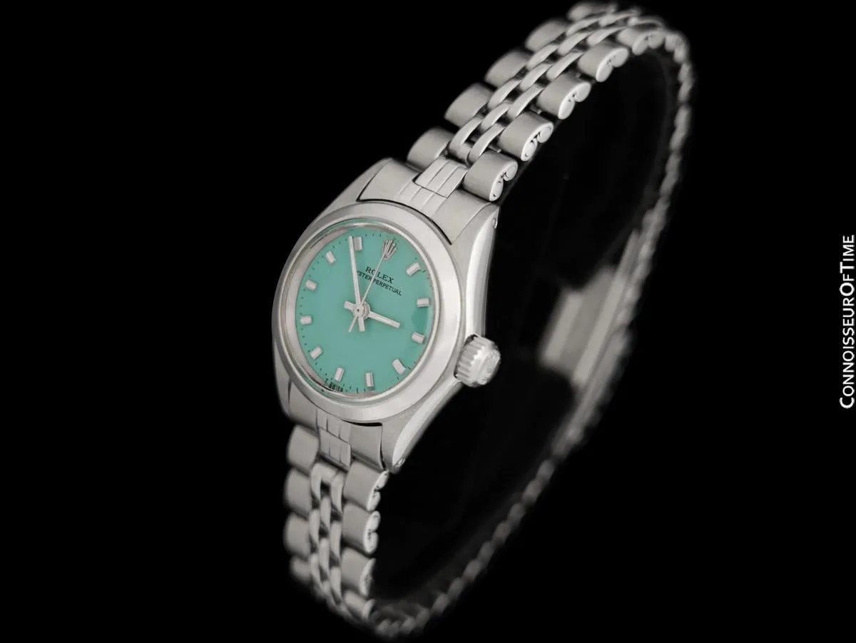 1968 Rolex Oyster Perpetual Ladies Vintage Watch with Tiffany Blue Dial - Stainless Steel