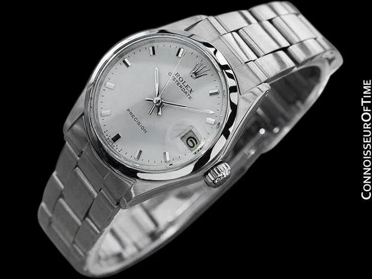 1970 Rolex Vintage Midsize 30mm Oysterdate Precision Date Watch - Stainless Steel