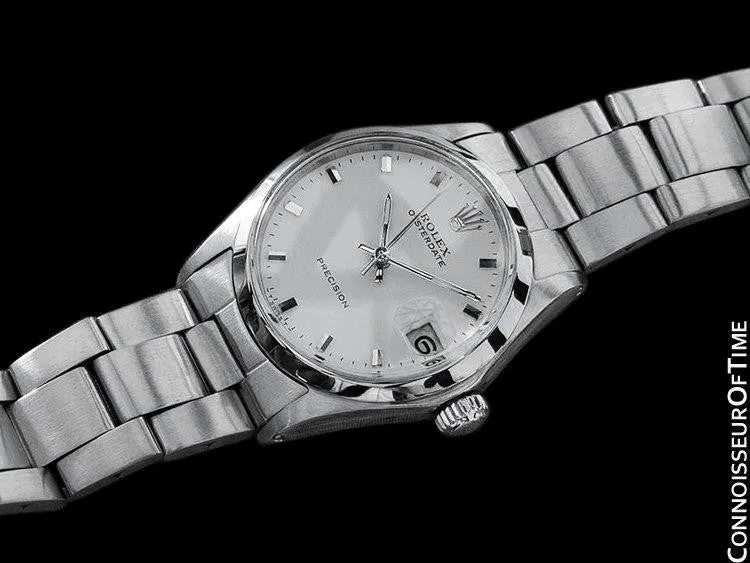 1970 Rolex Vintage Midsize 30mm Oysterdate Precision Date Watch - Stainless Steel