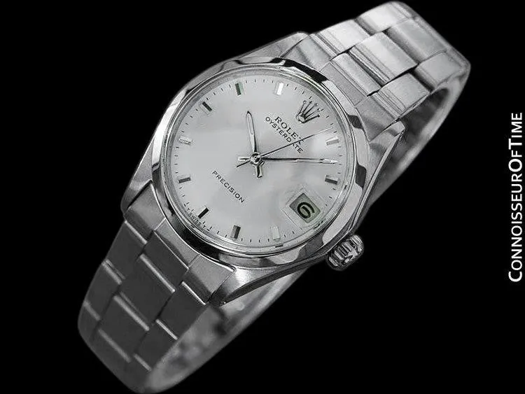 1970 Rolex Vintage Midsize 30mm Oysterdate Precision Date Watch - Stainless Steel