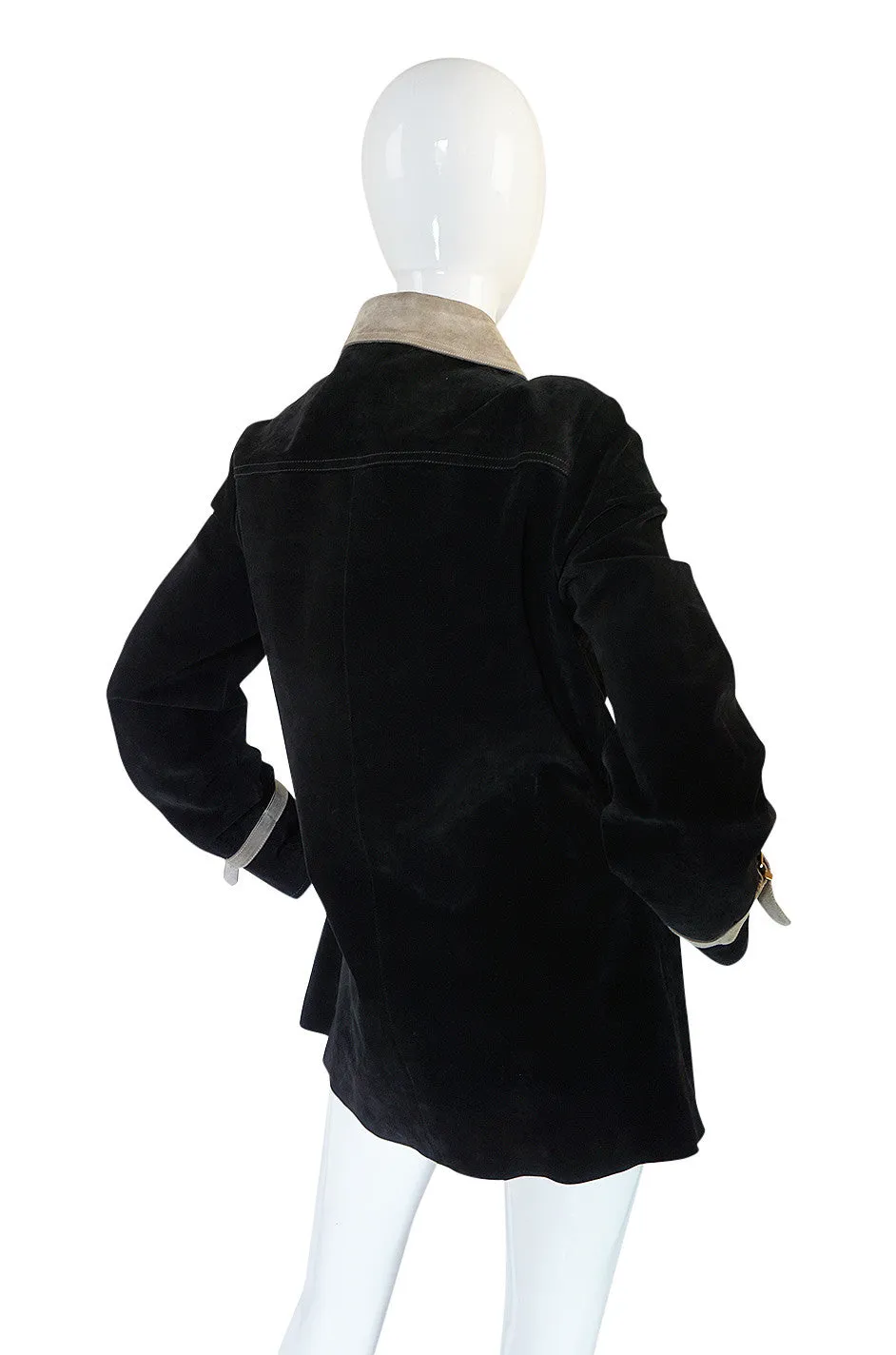 1970s Gucci Suede Jacket With Embroidered Pheasants