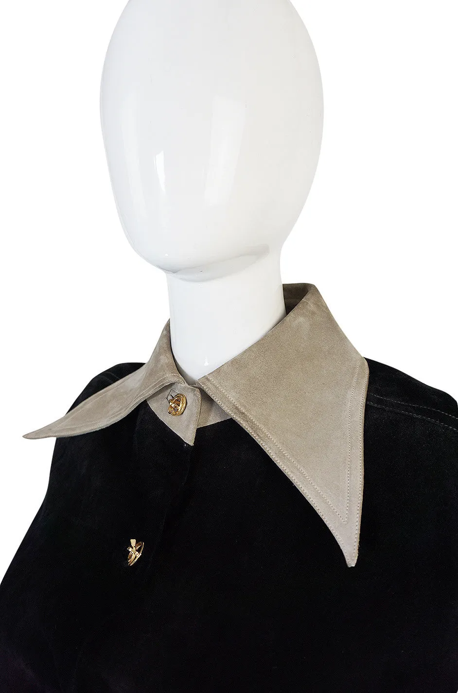 1970s Gucci Suede Jacket With Embroidered Pheasants