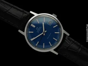 1973 Omega Geneve Vintage Mens Byzantine Blue Automatic Watch - Stainless Steel