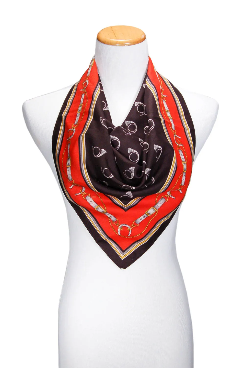 1980's Scarf with French Horn Design
